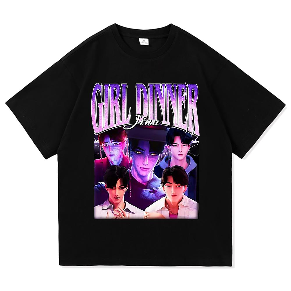 Girl Dinner Abby Jinu T Shirt 2025 Anime Demon Hunters Saja Boys Men/women Clothing Vintage Harajuku High Quality Cotton Tshirts