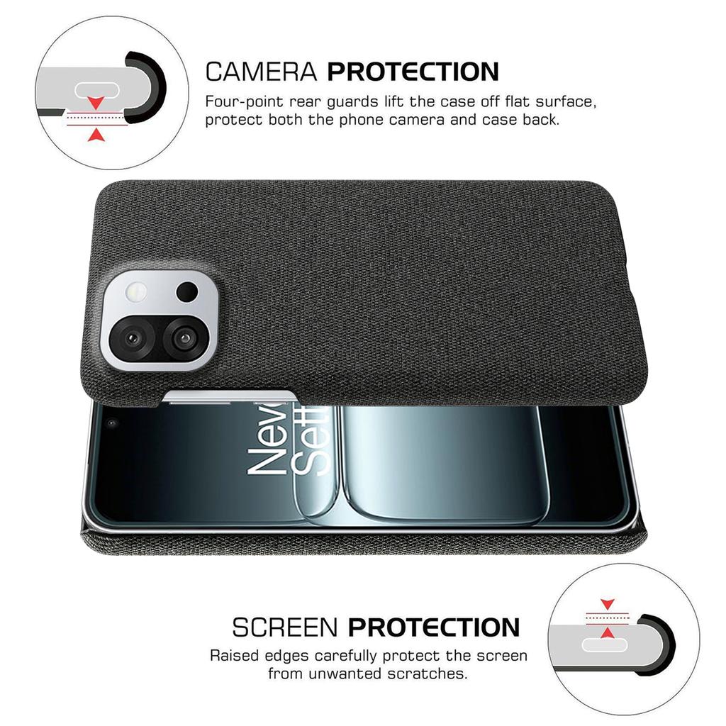 For OnePlus 13T 5G Phone Case Cloth Texture Anti-Scratch Protective PC Back Cover