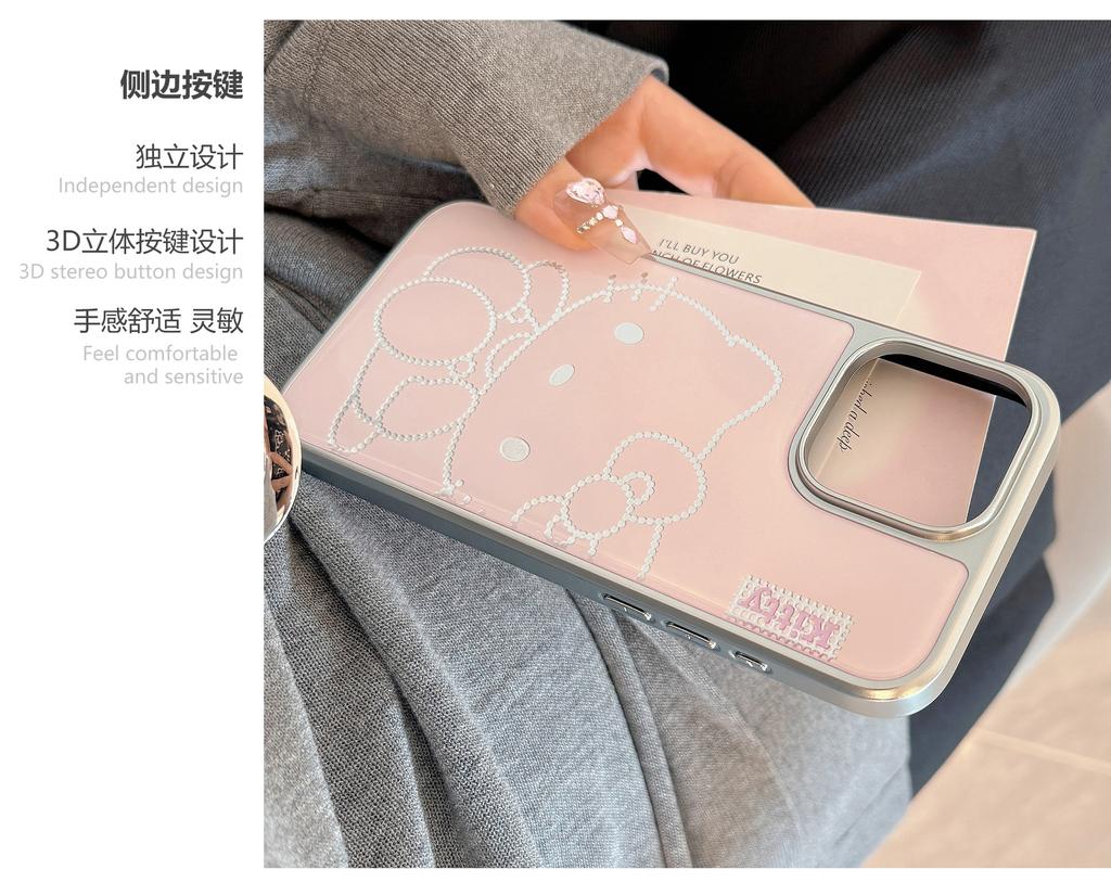 Gilded iPhone 16 Case 15Promax Pink Cartoon Cat 14 Apple 1