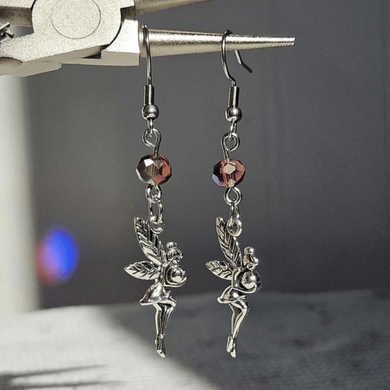 Vintage Gothic Court Tassel Dangle Earrings Silver Color Goth Punk Aesthetic Fashion Jewelry Accessory