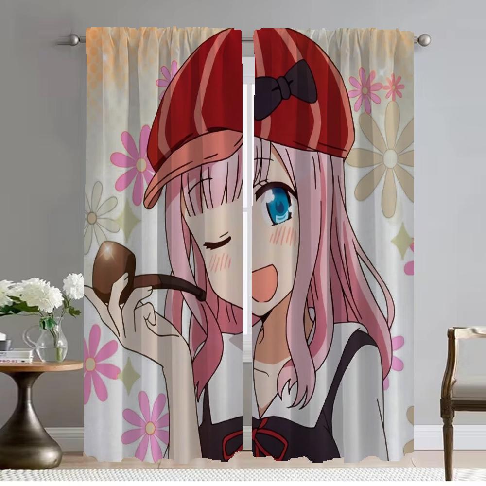 Curtains for Living Room Curtain Chika Kara Kita Otoko Shades Kitchen Curtains 2 Pieces Halloween Decoration Tulle for Bedroom