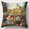 4-piece Easter Theme Pillowcase Set, Suitable for Sofa, Car, and Bedroom Decoration, Insert Not Included