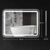 Bathroom Mirror with LED Lighting, Anti-Fog Pad, 3 Adjustable Colors, Silver