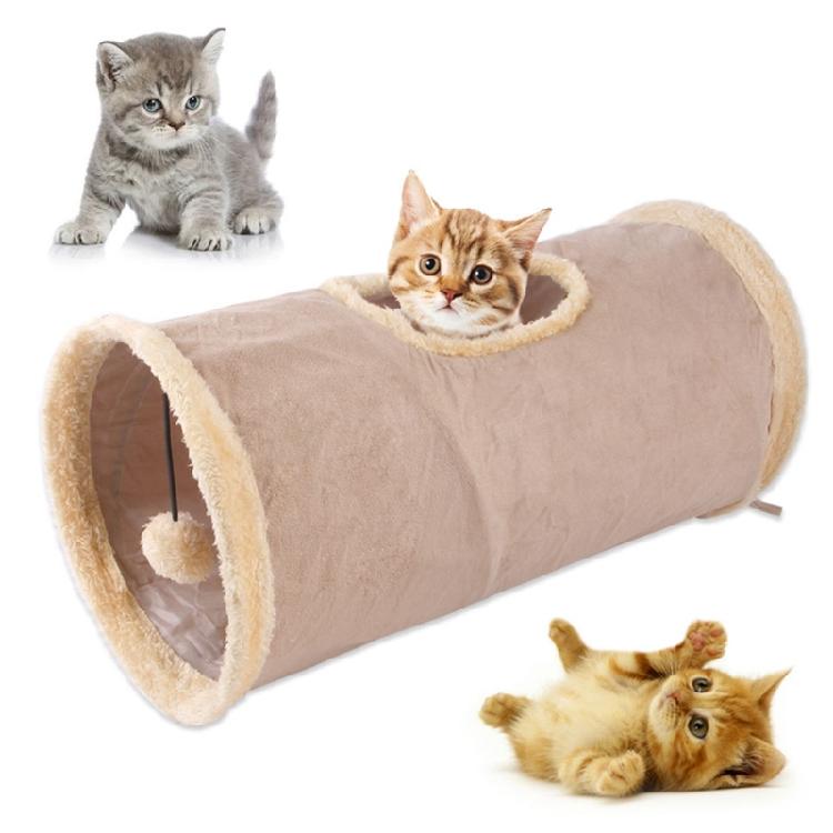 Cats Tunnel Toy Interactive Toy Soft Foldable Storable Suede Cats Tunnel P