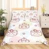 Japanese Sushi King Queen Duvet Cover Little Cat Bedding Set Novelty Cartoon Pet Animal Japan Food White Polyester Quilt Cover