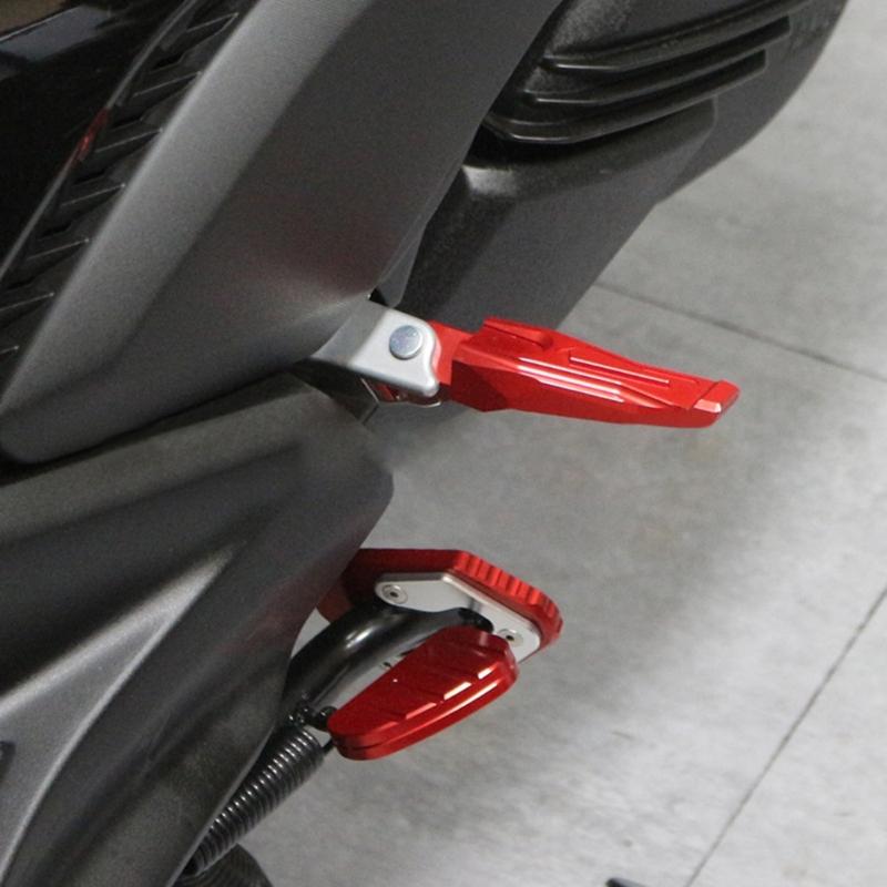 Compatible for NMAX155/125 XMAX300/250 Motorcycle Aluminium Alloy Accessories Rear Passenger Foot Peg Pedal Footrests 2x