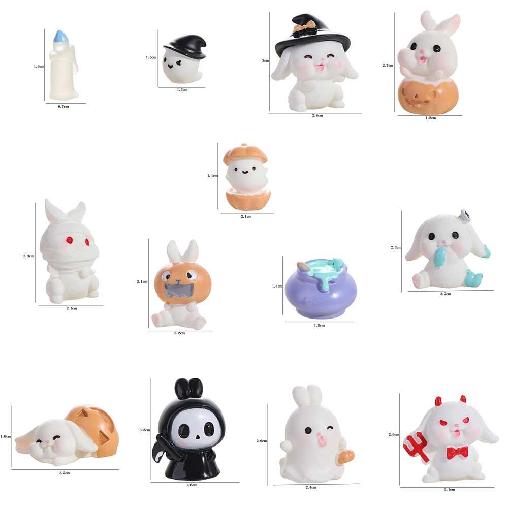 Ghost Halloween Decorations Figurine Rabbit Cartoon Rabbit Ghost Micro Ornaments  Desk Decor