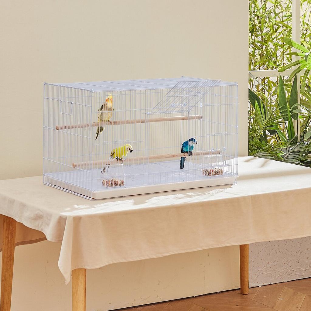 Bird Flight Cage 18 in Small Metal Parakeet Cage for Cockatiels White