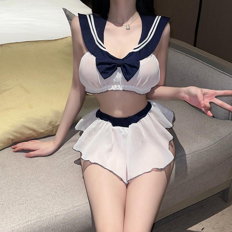 Sex Underwear Passion Student Suit Uniform Seduction Sexy 2D Bow Female Nightclub Female