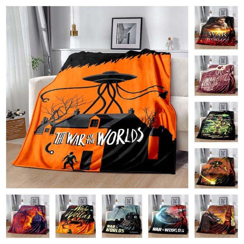 Krieg der Welten Retro Alien UFO Druck Flanell Überwurfdecke Warm Sofa Bett Heimdeko Fan Geschenk