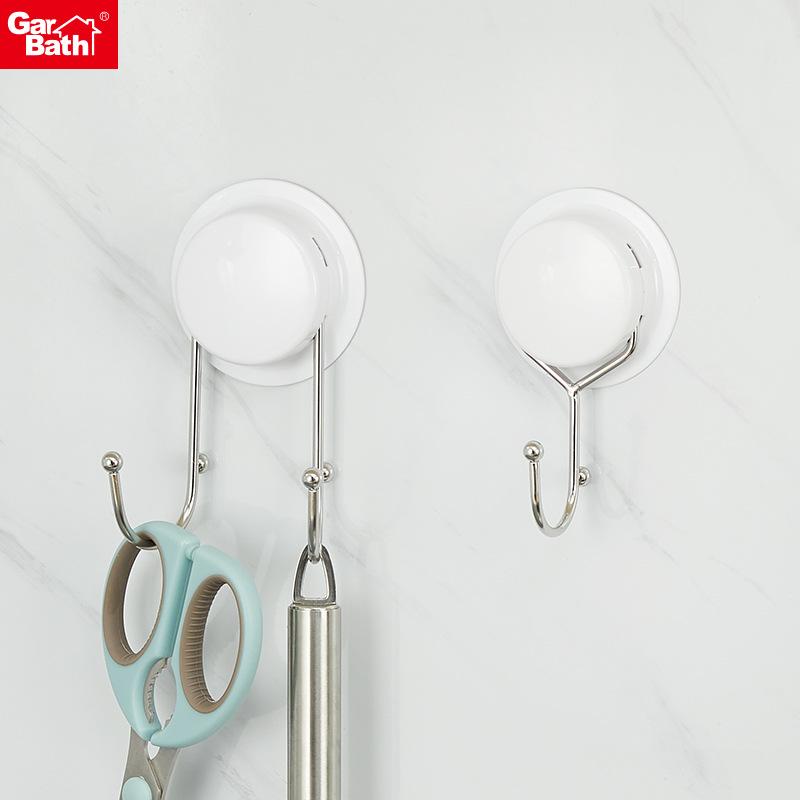 Kitchen Hook Stainless Steel Punch-free Strong Sticky Hook Bathroom Traceless Hanger Coat Hook Creative Single and Double Hook
