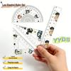 Luo Xiaohei Story Q Version Acrylic Ruler Set: 4-Piece Student Square & Straight Measuring Tools