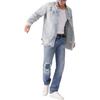 Levis Loose Fit Ripped Denim Jacket With Lapel Long Sleeve Men Jackets Light-Blue 0017E-0000