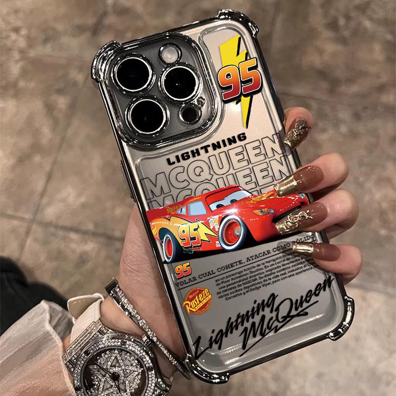 

HOT Cars L-Lightning M-McQueen Plating Phone Case For Samsung A37 A57 A07 A36 A16 A06 A35 A55 A15 A54 A34 A24 A14 A05 A04 4G 5G Samsung A04e 4G