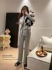 Women's Smiley Lounge Set: Long Sleeve & Pants for Autumn/Winter