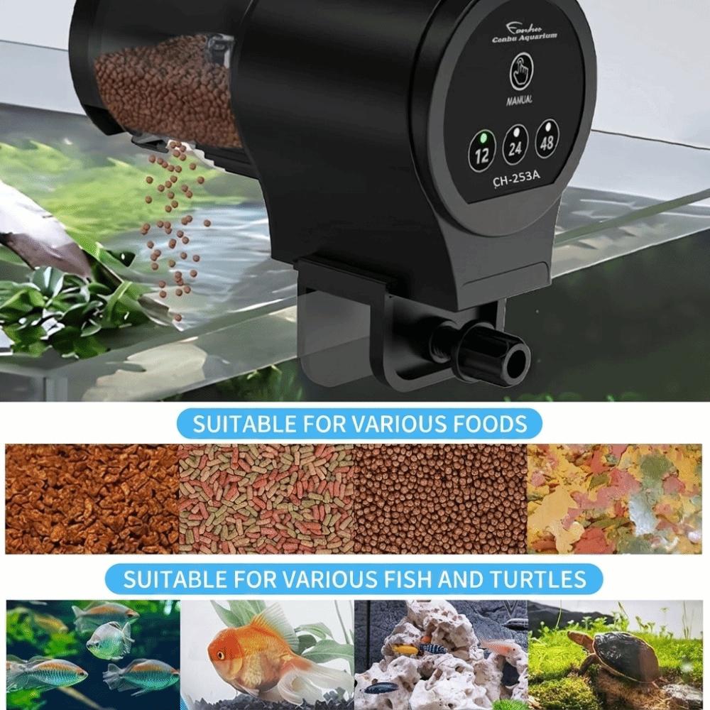 Intelligent Automatic Fish Feeder 12/24/48H Waterproof Fish Tank Feeder Large Capacity with Timer Food Dispenser Koi