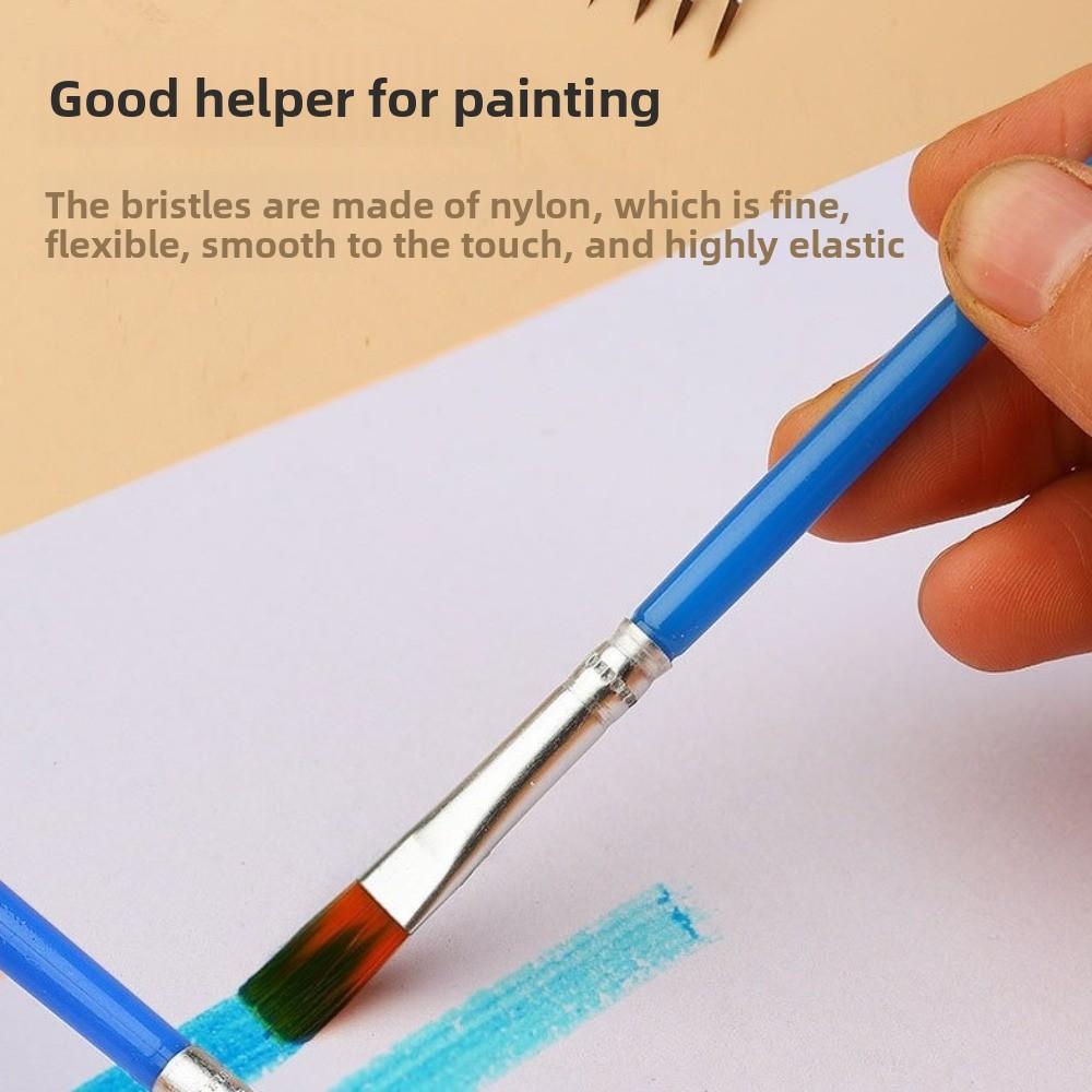 50Pcs Set Painting Brushes Set Flat Brush Painting Watercolor Brush  Oil Painting