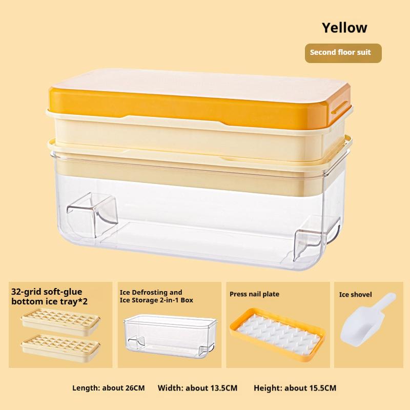 Ice Cube Tray with Lid and Bin Ice Trays for Freezer Ice Cube Trays for Freezer with 2 trays Container Lid&Ice Scoop BPA Free