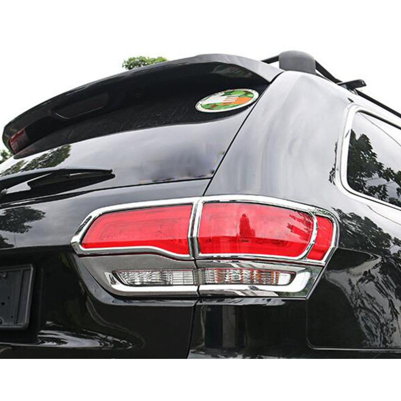 Car ABS Chrome Cover Trim Back Tail Rear Light Lamp Frame Parts 4pcs For Jeep Grand Cherokee 2014 2015 2016 2017 2018