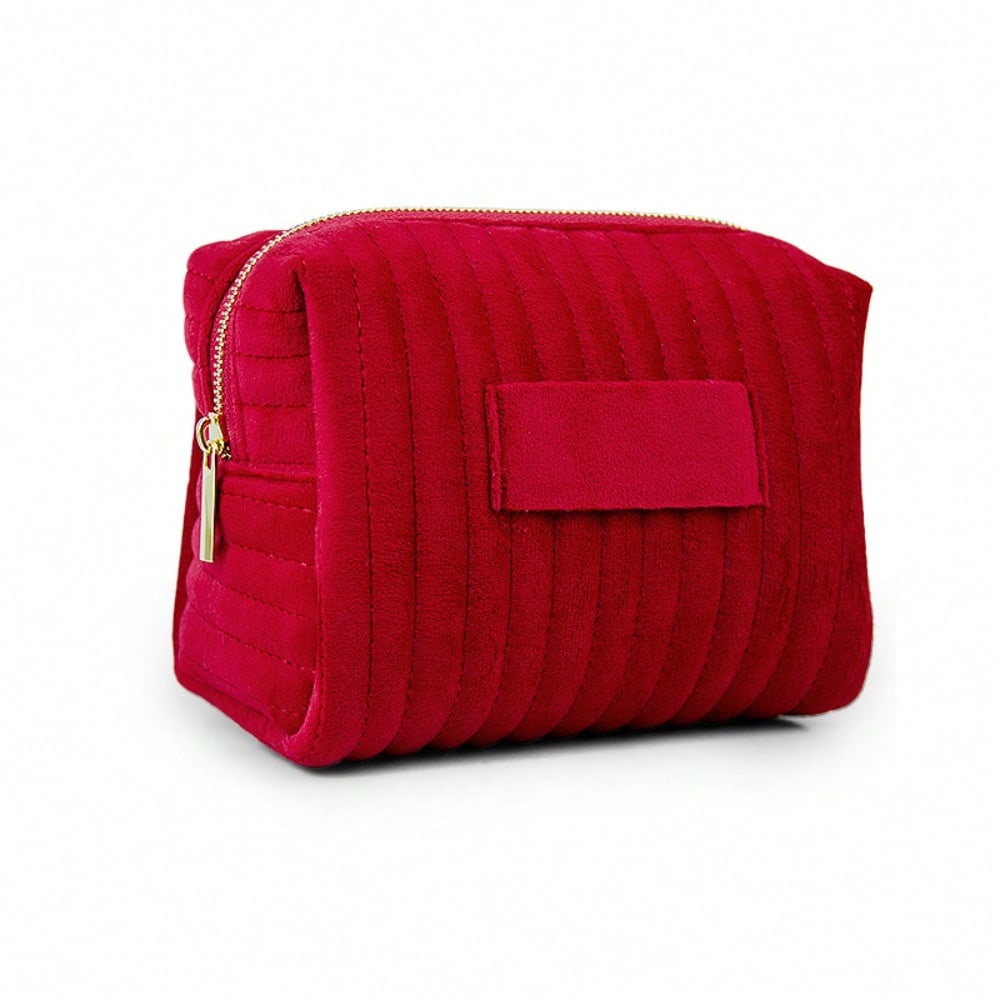Striped Cosmetic Bag Soft Cosmetic Storage Bag