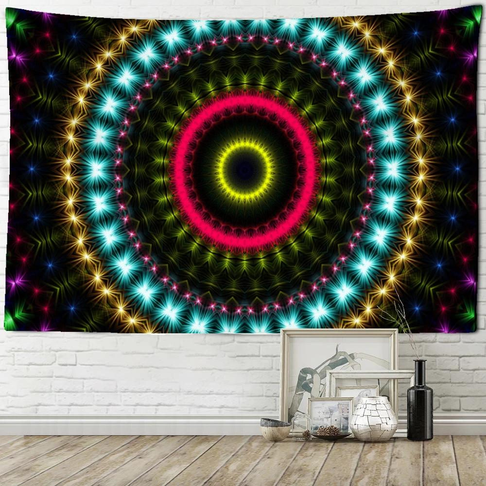 India Mandala Tapestry Wall Hanging Boho Decor Wall Cloth Tapestries Psychedelic Hippie Night Moon Tapestry Mandala Wall Carpet
