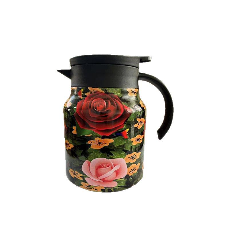 Insulated Stainless Steel Kettle with Tea and Water Separation - Elegant Chinese Style for Home or Office Use.