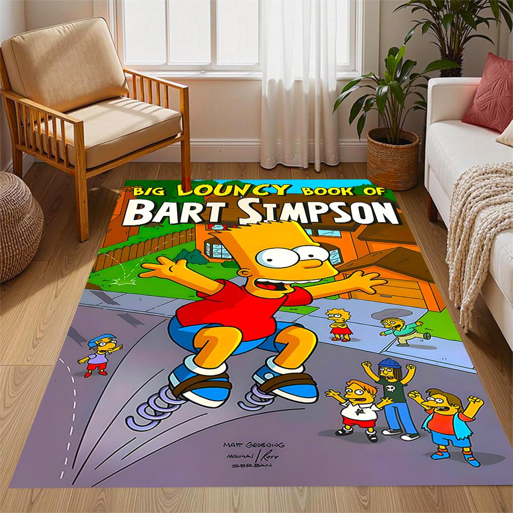 Simpsons Family Adventure Themed Anti-Slip Rugs - Polyester Home Decor, Suitable for Bedrooms, Living Rooms, Doorways, Studios, and Decorations