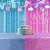 Gender-Reveal-Geburtstagsparty-Set mit Flaggen, Regenvorhang und Deko-Requisiten