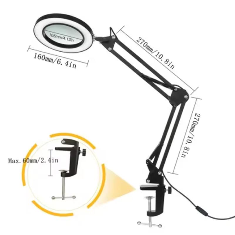72LED 8X/10X NEW Illuminated Magnifier USB 3 Colors LED Magnifying Glass for Soldering Iron Repair/Table Lamp/Skincare Beauty