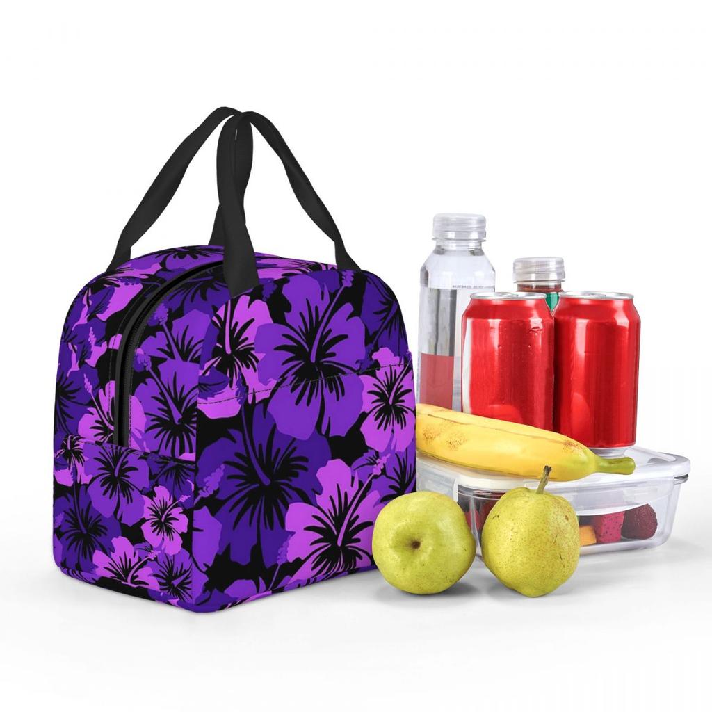 Epic Hibiscus Hawaiian Floral Aloha Insulated Lunch Bag for Kids School Cooler Thermal Food Box Tote Lunch Boxes Container