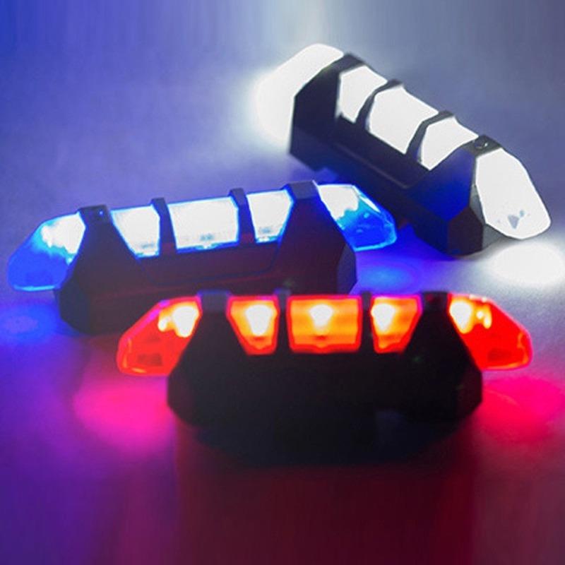 New Cycling 5 LED USB Rechargeable Bike Bicycle Tail Warning Light Rear  Night Riding Bicycle Safety