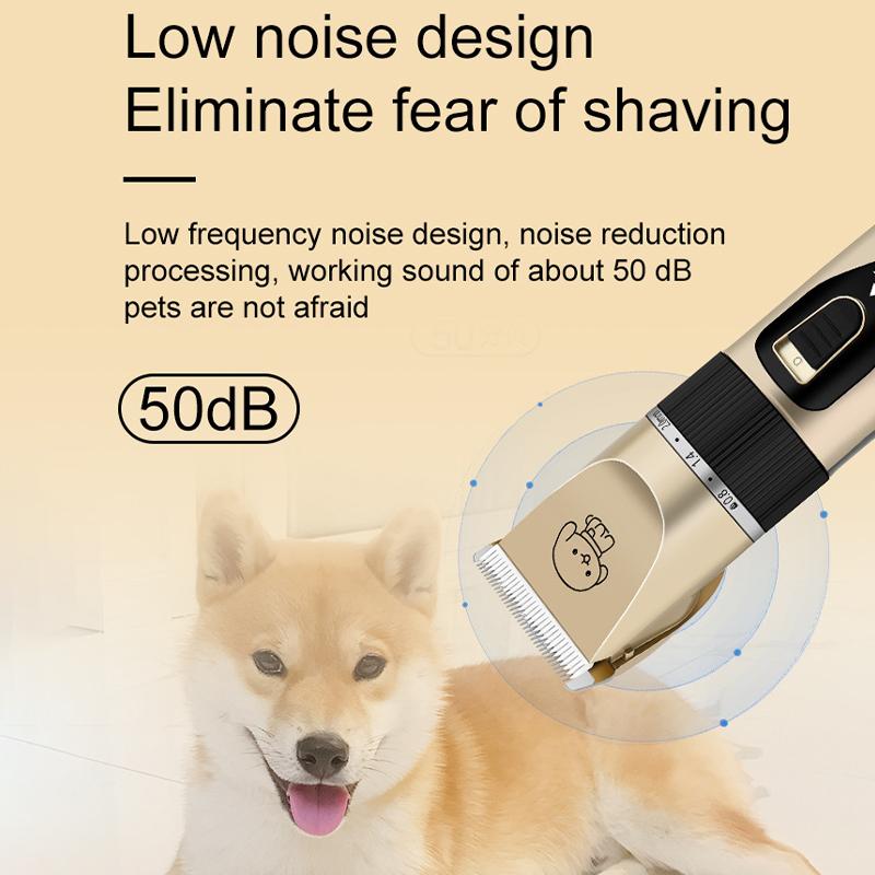 Professional Rechargeable Pet Shaver Kit Ceramic Blade Low Noise Dog Cat Hair Trimmer With 4 Limit Combs
