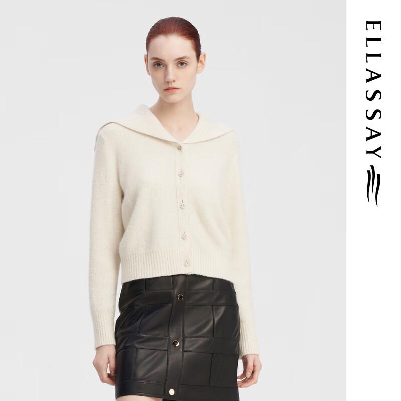 ELLASSAY Women's Cashmere Blend Sequin Knit Cardigan
