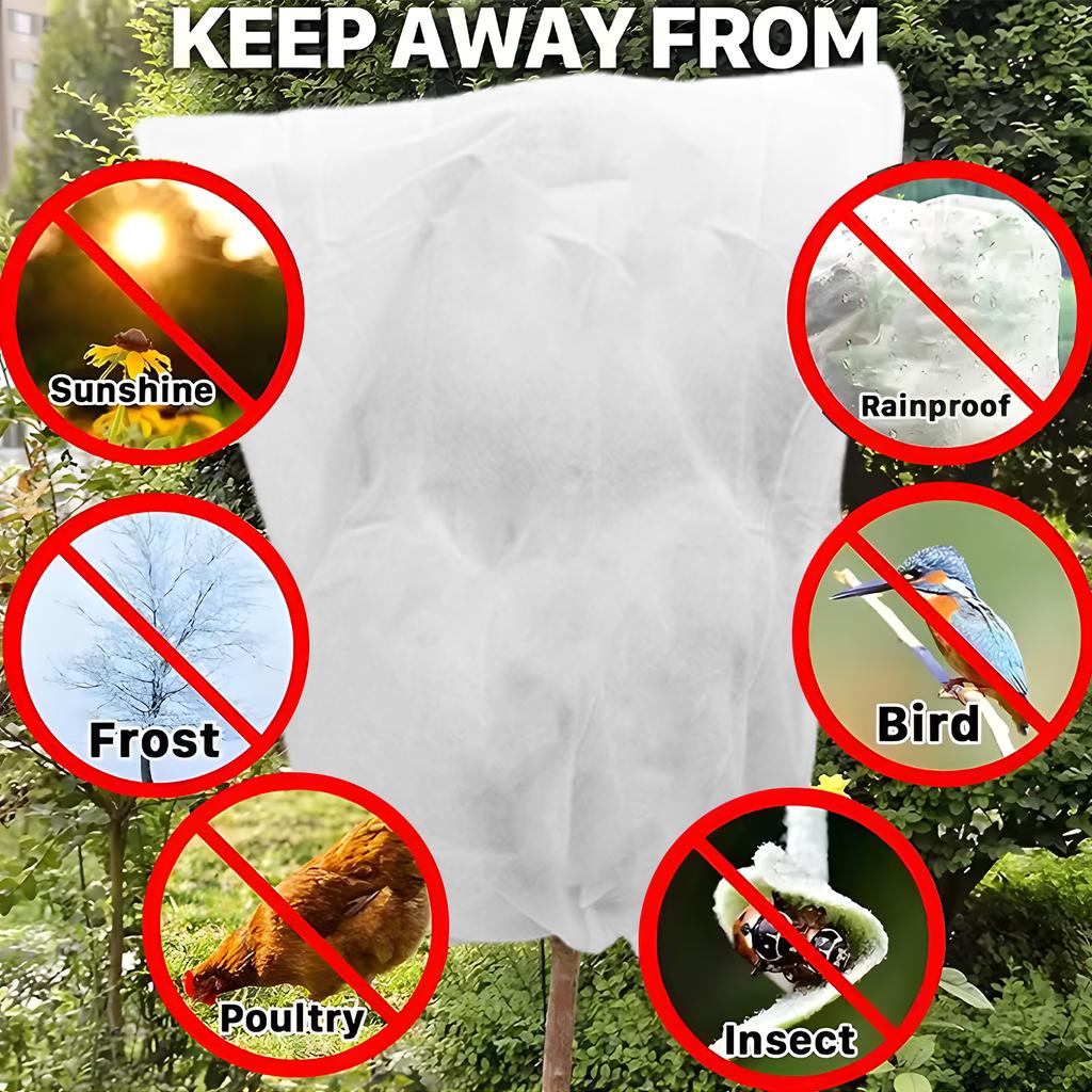Non-woven Winter Plant Protection Bag with Zipper Drawstring Plant Covers Fruit Tree Anti-Frost Bird Insect Prevention Bag