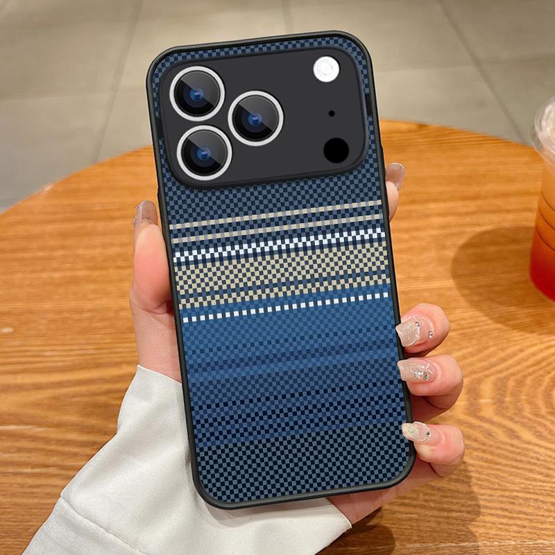 Geometric Cloth Texture Case For iPhone 17 Pro Max Case iPhone 16 Pro Max 15 14 13 16E 17E Magnetic For Magsafe Hybrid Matte Cover