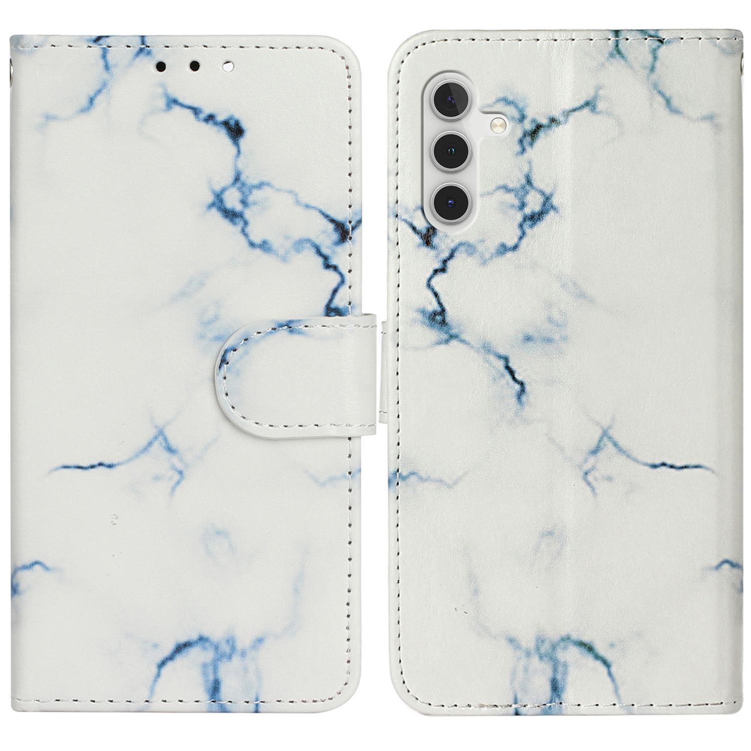 

For Samsung Galaxy A16 5G/A16 4G Case Pattern PU Leather Flip Phone Cover White Marble