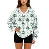 Women's V-Neck Sweatshirt Plush Solid Color Casual Fashion Long Sleeve With Pocketed Pullover Top
