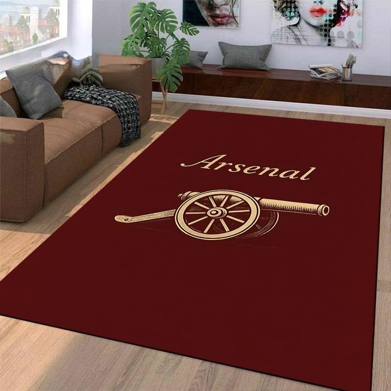 "Red Carpet with Arsenal Text and Cannon Design for Home Decor" Suitable for use as an anti-slip for living room bedroom sofas