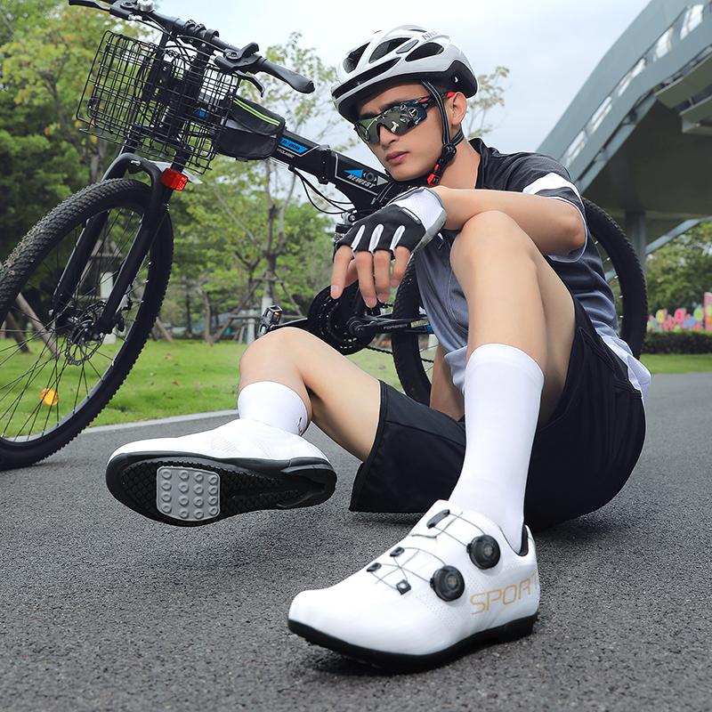 Professional Men Cycling Shoes Breathable Hard-Soled Booster Road Cycling Lock Shoes Women SPD Road Cycling Competition Shoes