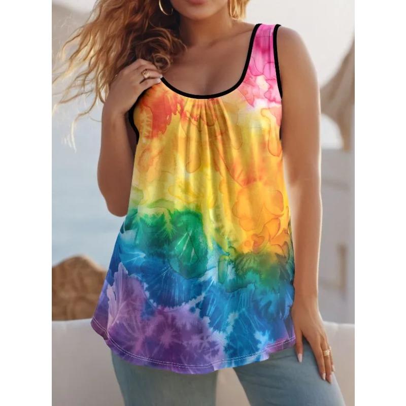 Summer Women's Sleeveless Vest Creative Animal Pattern Color Printing Comfortable Soft Oversized Fashionable Versatile Vest