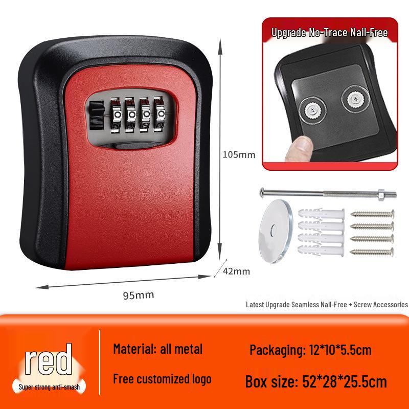 Wall-Mounted Anti-Theft Key Lock Box for Homes and Construction Sites