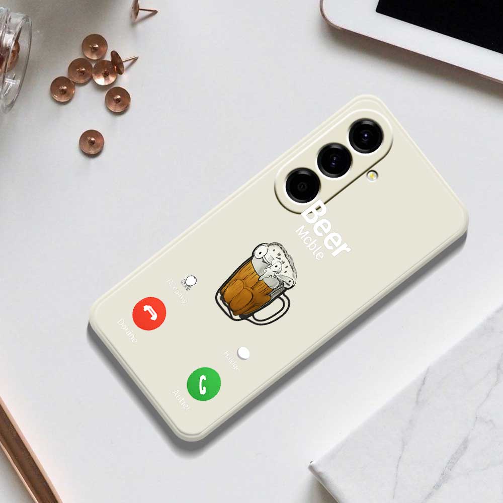 For Samsung Galaxy A56 5G Case Beer Pattern Printing Straight Edge TPU Phone Back Cover