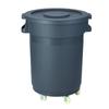 Commercial 80L Round Outdoor Plastic Trash Can with Wheels and Lid