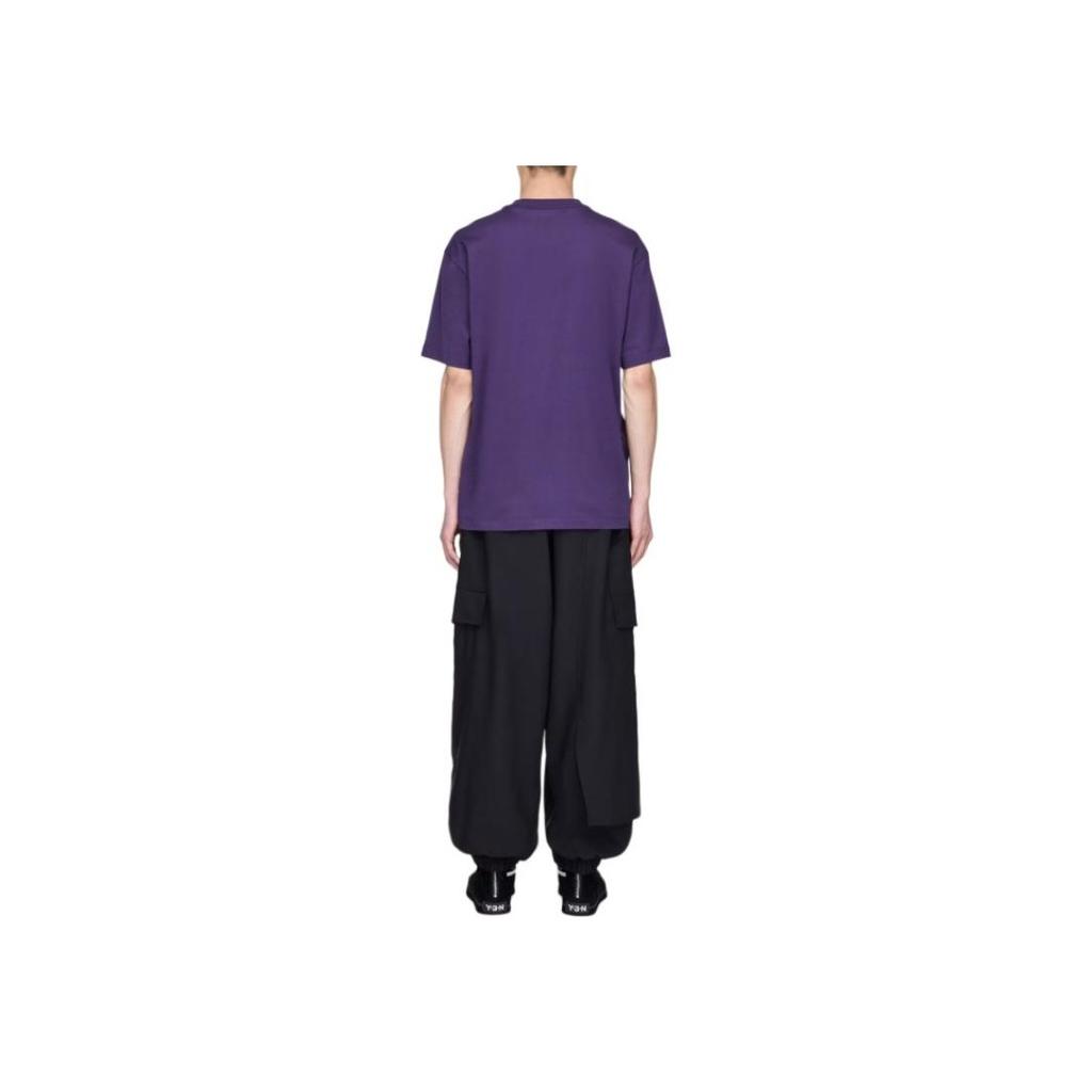 Y-3 Logo Crew Neck Short Sleeve T-Shirt Unisex T-Shirts Purple KA9777