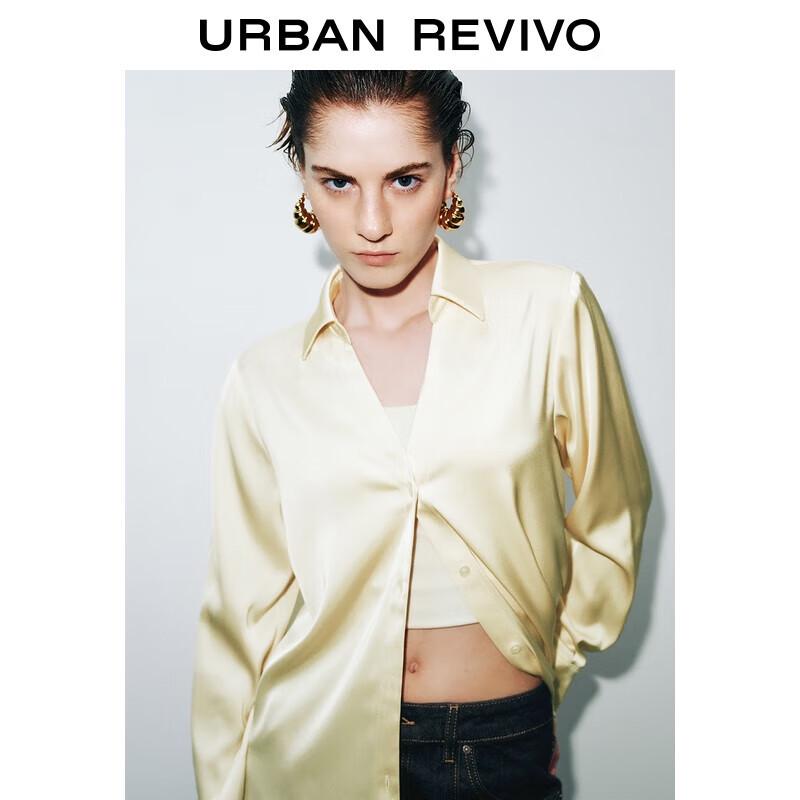 UR Women's 2025 Autumn Single-Breasted Satin Blouse