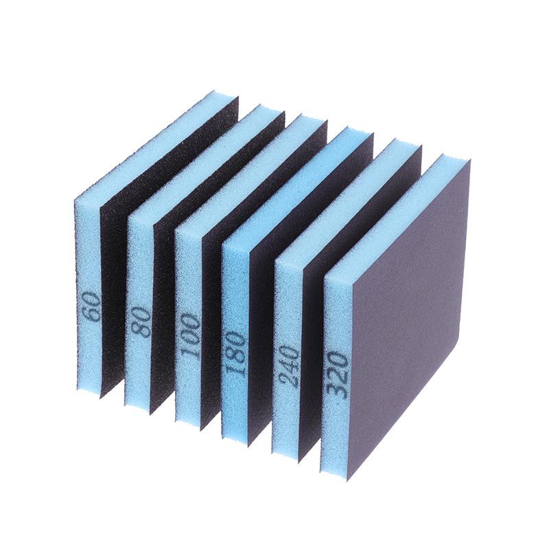 6 Pcs Sanding Sponge Set 60-320 Grit Washable And Reusable Wet Dry Sanding Blocks For Metal Wood Polishing Abrasive Tool