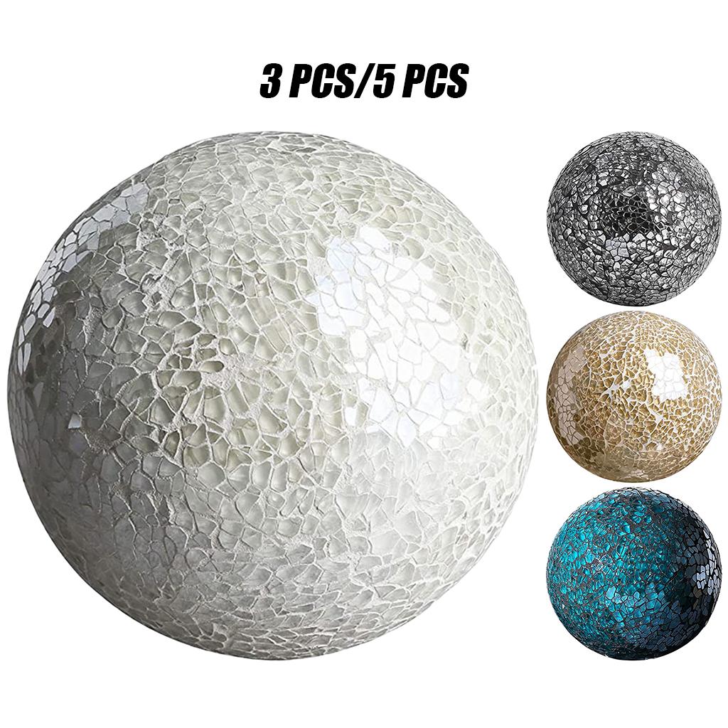 Mosaic Sphere Balls Set Centerpieces Bowls 8cm Mosaic Glass for Coffee Table Decor
