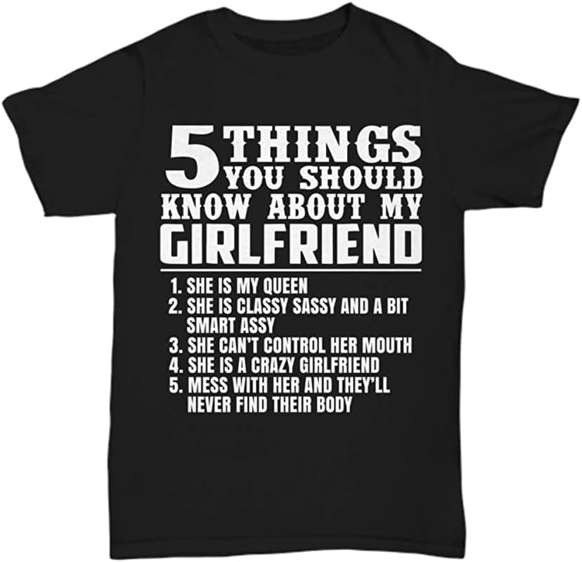 Boyfriend Fromfriend Funny Sayingfriend Boyfriend T-Shirt Black Graphic Unisex Tee Shirt L