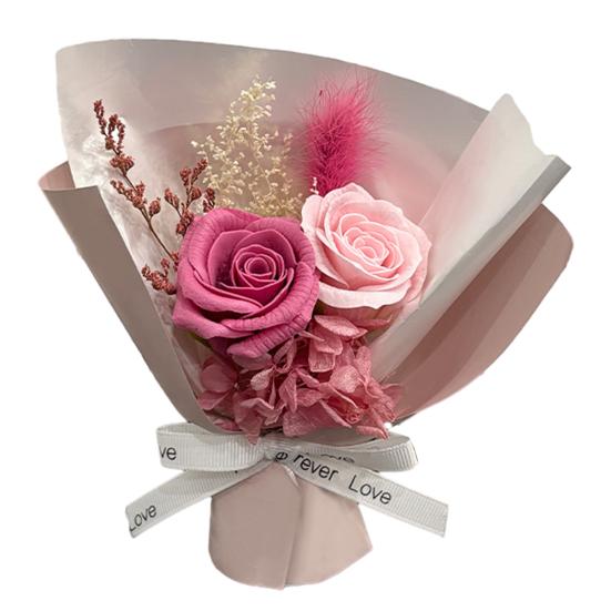 

2 Heads Mini Aromatherapy Soap Rose Bouquet Scented Artificial Flower Arrangement for Women Romantic Preserved Floral Gift for Women Mom Wife Best темно-розовый