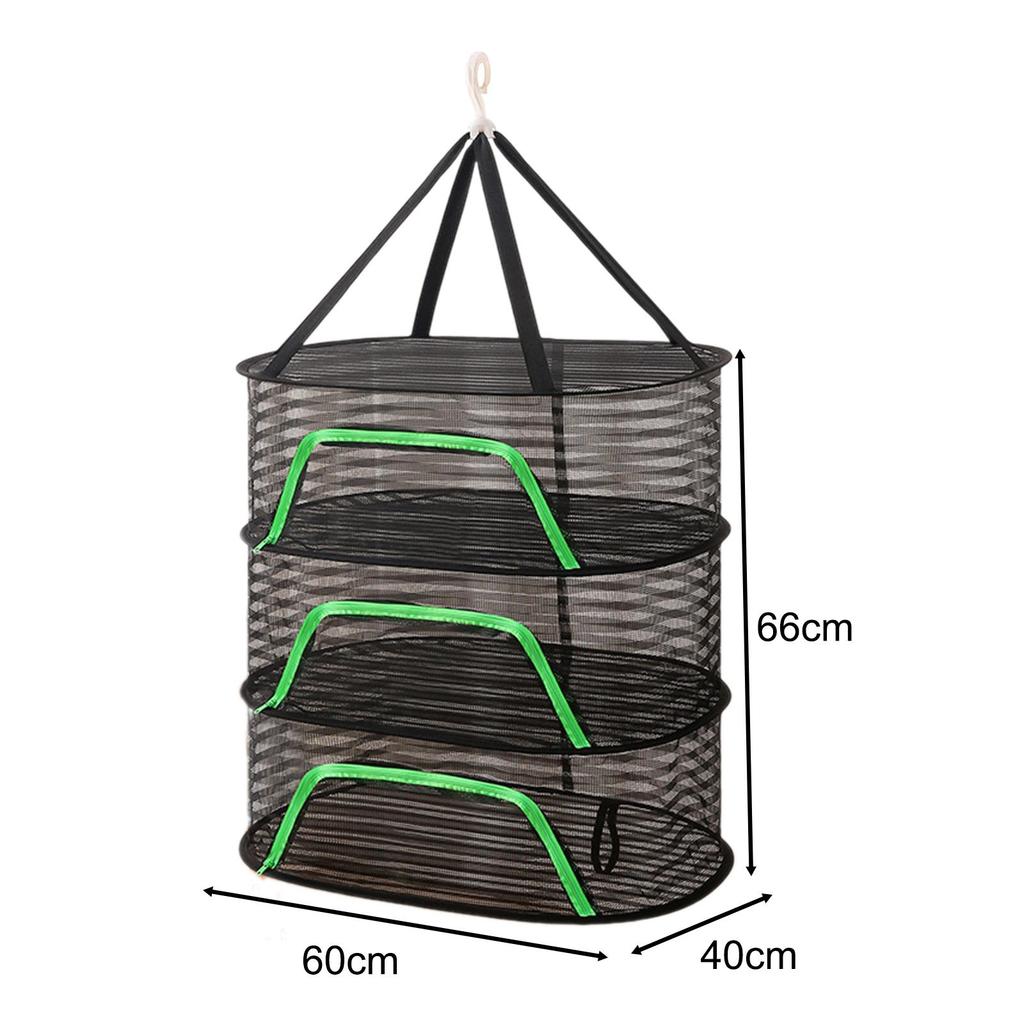 Outdoor Hanging Drying Net Large Capacity with 360 Degree Rotating Hook for Vegetables Meat Tableware Dried Fish Storage Net
